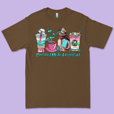 Certified Medical Assistant Coffee Cup Premium Tee Designed By Adodesignshop