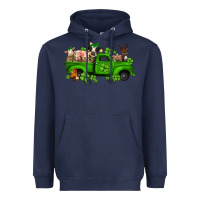 Navy st patricks farm animals truck Heavyweight Hoodie - Jasminsmagicworld