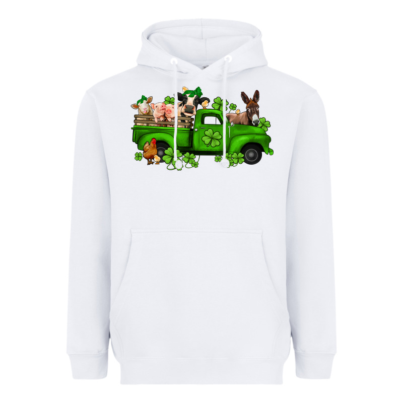 St Patricks Farm Animals Truck Heavyweight Hoodie by Jasminsmagicworld | Teevron