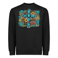 Black western gemstone cross sunflowers serape leopard glitter Heavyweight Sweatshirt - Artiststas