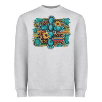 Heather Grey western gemstone cross sunflowers serape leopard glitter Heavyweight Sweatshirt - Artiststas