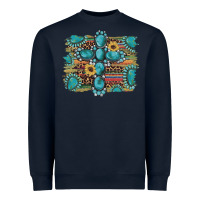 Navy western gemstone cross sunflowers serape leopard glitter Heavyweight Sweatshirt - Artiststas