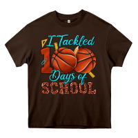 Chocolate Brown i tackled 100days of school basketball Heavy Core Tee - texasbilliewilder