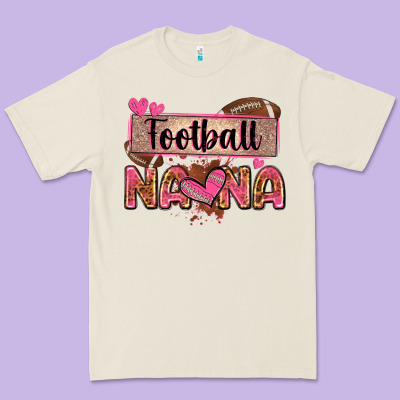Football Nana With Leopard Premium Tee Designed By Zillion Design Studio