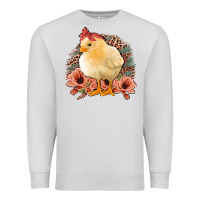 Dove Grey Chick with Flowers Leopard Background Premium Sweatshirt - Bettercallsaul