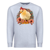 Heather Grey Chick with Flowers Leopard Background Premium Sweatshirt - Bettercallsaul