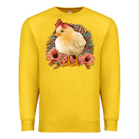 Lemon Chick with Flowers Leopard Background Premium Sweatshirt - Bettercallsaul
