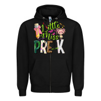 Black little miss pre k Zipper Hoodie - NancyCooperArtShop
