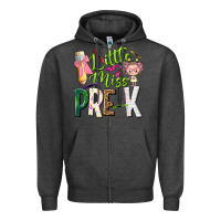 Charcoal Heather little miss pre k Zipper Hoodie - NancyCooperArtShop