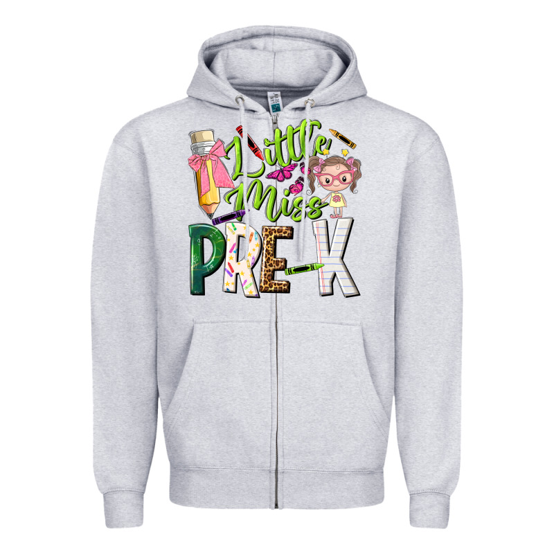 Little Miss Pre K Zipper Hoodie by NancyCooperArtShop | Teevron