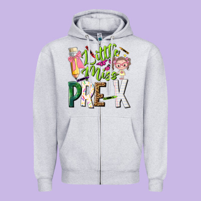 Little Miss Pre K Zipper Hoodie Designed By Nancycooperartshop