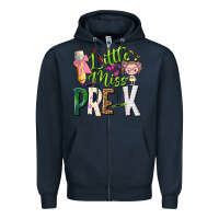 Navy little miss pre k Zipper Hoodie - NancyCooperArtShop