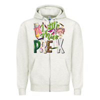 Oatmeal Heather little miss pre k Zipper Hoodie - NancyCooperArtShop