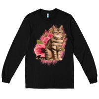 Black floral cat Long Sleeve Tee - Jasminsmagicworld