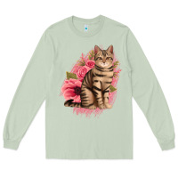 Matcha floral cat Long Sleeve Tee - Jasminsmagicworld