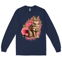 Navy floral cat Long Sleeve Tee - Jasminsmagicworld