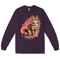 Plum floral cat Long Sleeve Tee - Jasminsmagicworld