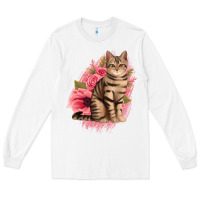 White floral cat Long Sleeve Tee - Jasminsmagicworld