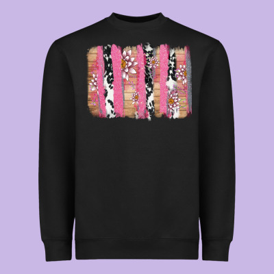 V.d Cow And Lotus Brushstrock Heavyweight Sweatshirt Designed By Adodesignshop