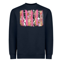 Navy v.d cow and lotus brushstrock Heavyweight Sweatshirt - AdoDesignShop