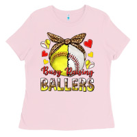 Busy Raising Ballers With Baseball And Softball Ladies Tee | Teevron