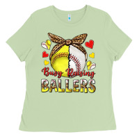 Matcha busy raising ballers with baseball and softball Ladies Tee - texasbilliewilder
