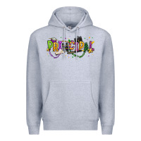 Heather Grey mardi gras principal Premium Hoodie - texasbilliewilder