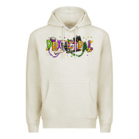 Oatmeal Heather mardi gras principal Premium Hoodie - texasbilliewilder