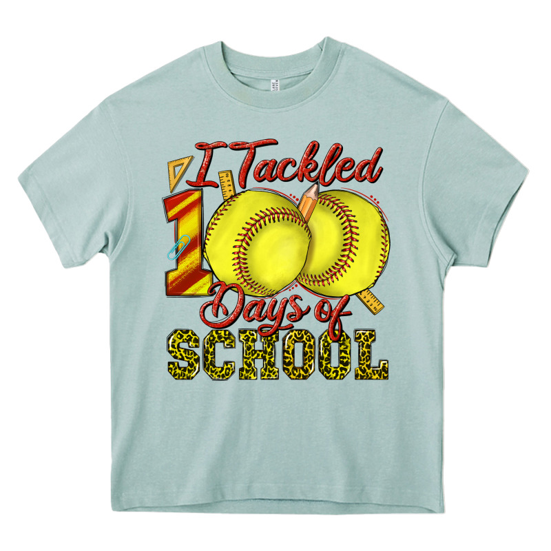 I Tackled 100days Of School Softball Heavy Core Tee by texasbilliewilder | Teevron