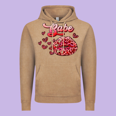Babe With Kiss Vintage Hoodie Designed By Ranaportraitstore