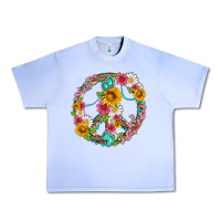Grape Ice floral peace sign with gemstone Urban Heavy Tee - Artiststas