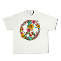 Pistachio floral peace sign with gemstone Urban Heavy Tee - Artiststas