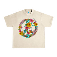 Sandshell floral peace sign with gemstone Urban Heavy Tee - Artiststas