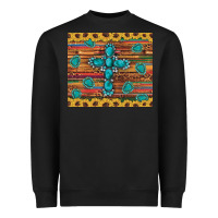 Black western gemstone cross sunflowers leopard serape glitter wooden tumble Heavyweight Sweatshirt - Artiststas
