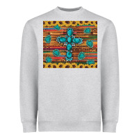 Heather Grey western gemstone cross sunflowers leopard serape glitter wooden tumble Heavyweight Sweatshirt - Artiststas