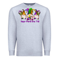 Heather Grey happy mardi gras y'all gnomes Premium Sweatshirt - RanaPortraitStore