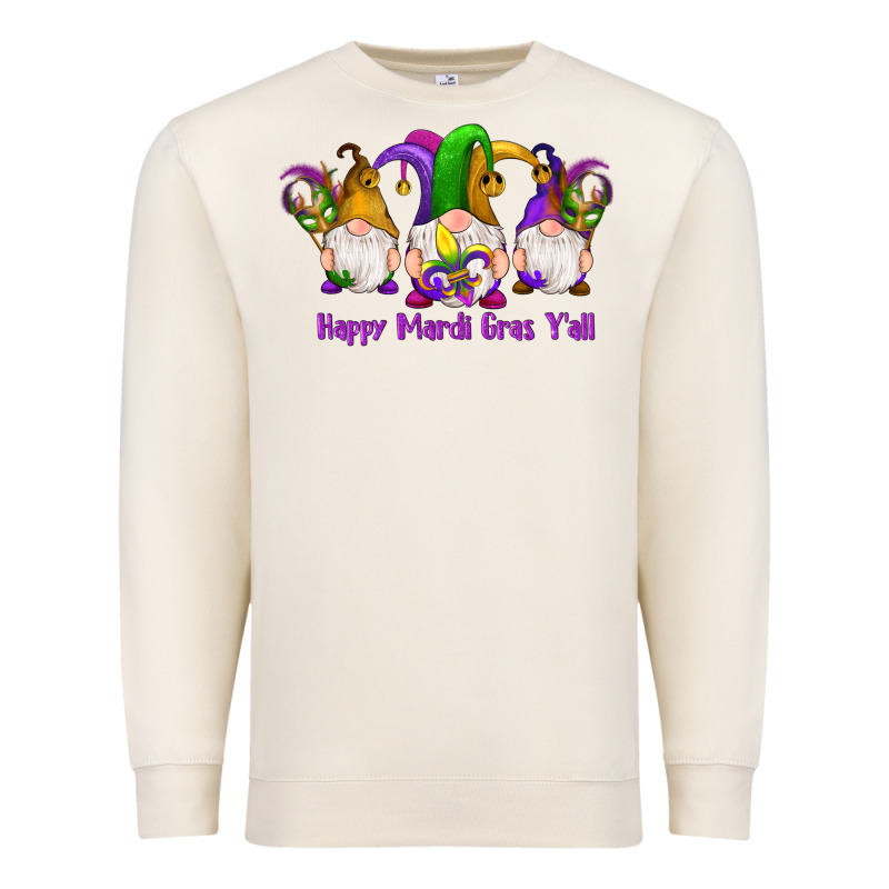Happy Mardi Gras Y'all Gnomes Premium Sweatshirt by RanaPortraitStore | Teevron