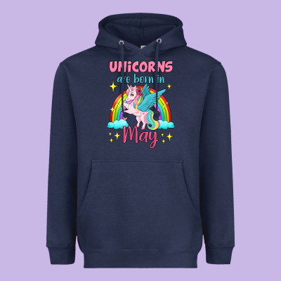 Unicorns Are Born In May Heavyweight Hoodie Designed By Jasminsmagicworld