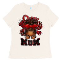 Bone cheer mom afro messy bun Ladies Tee - texasbilliewilder