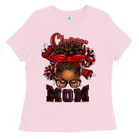 Cheer Mom Afro Messy Bun Ladies Tee | Teevron