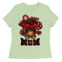 Matcha cheer mom afro messy bun Ladies Tee - texasbilliewilder