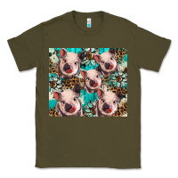 Army Green western cowhide sunflower baby pig Classic Tee - BarkalooDesign