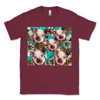 Burgundy western cowhide sunflower baby pig Classic Tee - BarkalooDesign