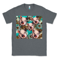 Charcoal Heather western cowhide sunflower baby pig Classic Tee - BarkalooDesign