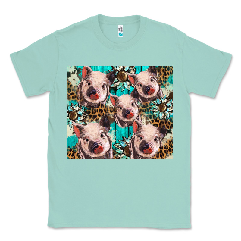 Western Cowhide Sunflower Baby Pig Classic Tee by BarkalooDesign | Teevron