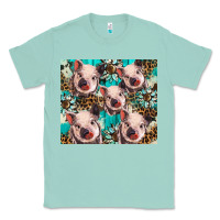 Seafoam western cowhide sunflower baby pig Classic Tee - BarkalooDesign