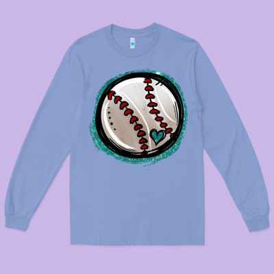 Glitter Baseball Long Sleeve Tee Designed By Jasminsmagicworld