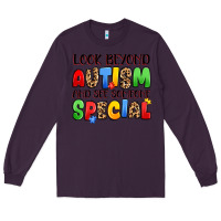 Plum look beyond autism and see someone special Long Sleeve Tee - JahusDesignShop