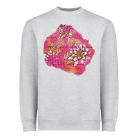 Heather Grey v.d  lavender and lotus patches Heavyweight Sweatshirt - AdoDesignShop