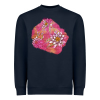 Navy v.d  lavender and lotus patches Heavyweight Sweatshirt - AdoDesignShop